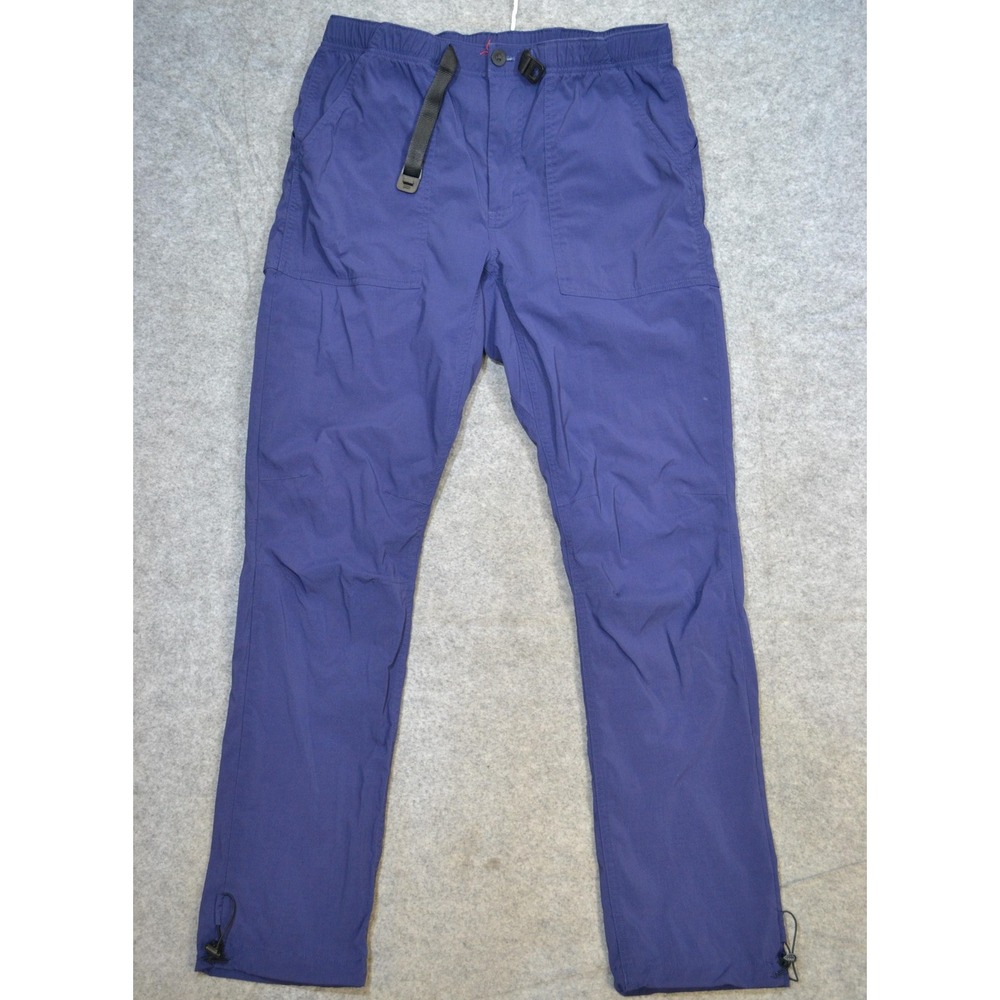 Topo Designs Pants Mens Large Blue Nylon Spandex Hiking Elastic Waist Zip 32x31